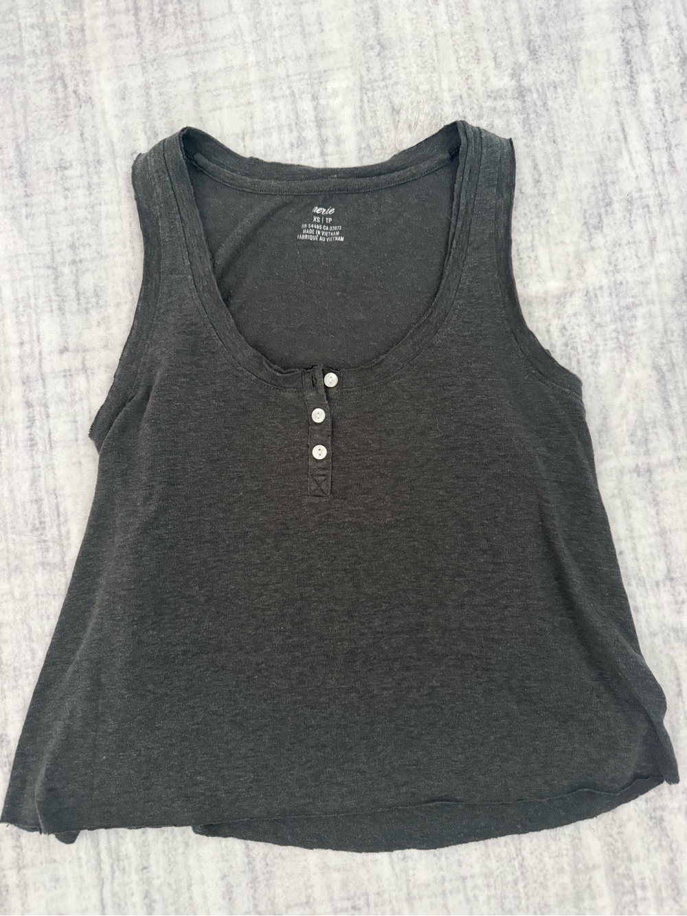 Women’s Charcoal Button Tank Top